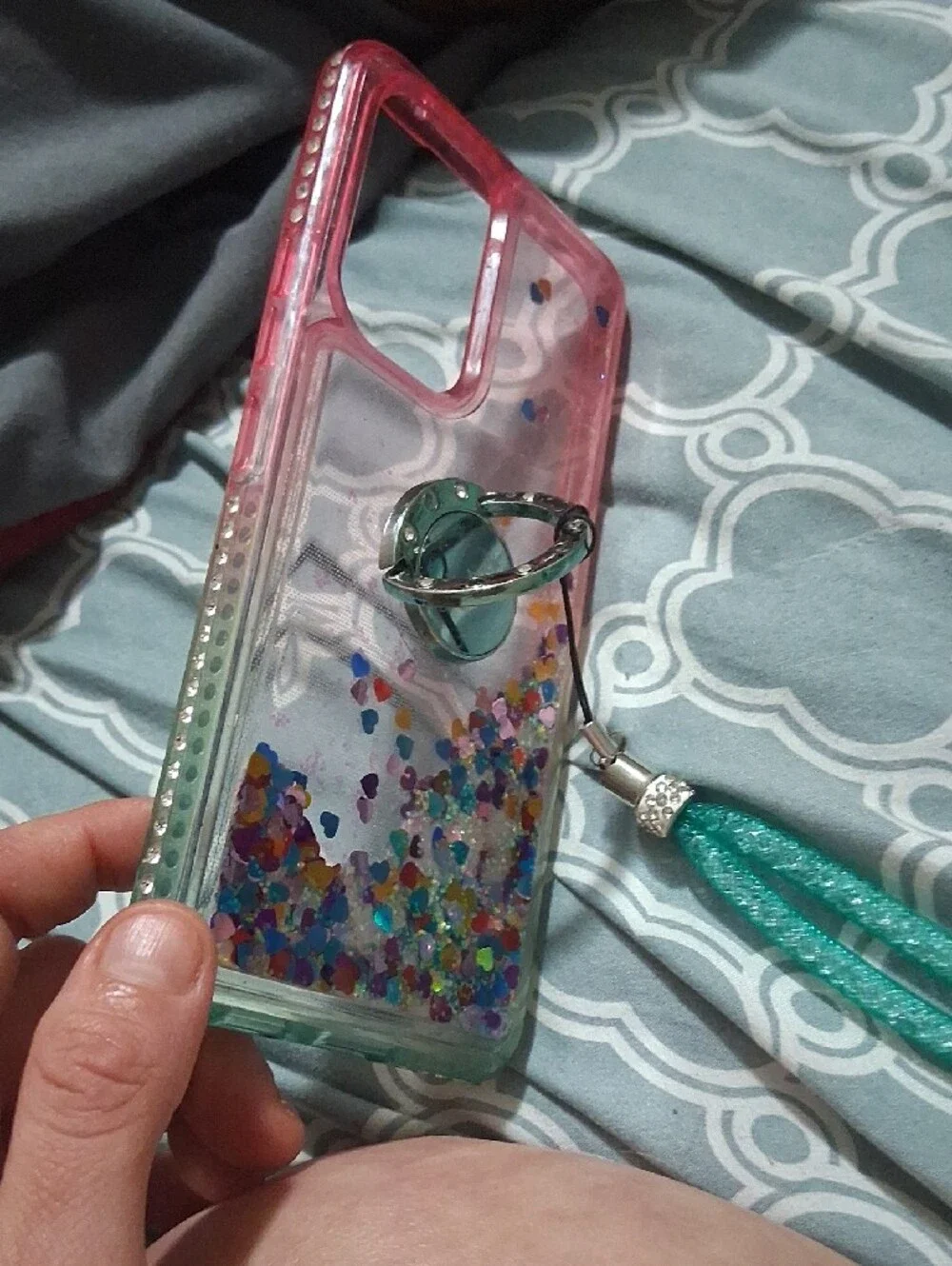 Galaxy A53 5G Sparkling Pink & Aqua Glitter Phone Case
